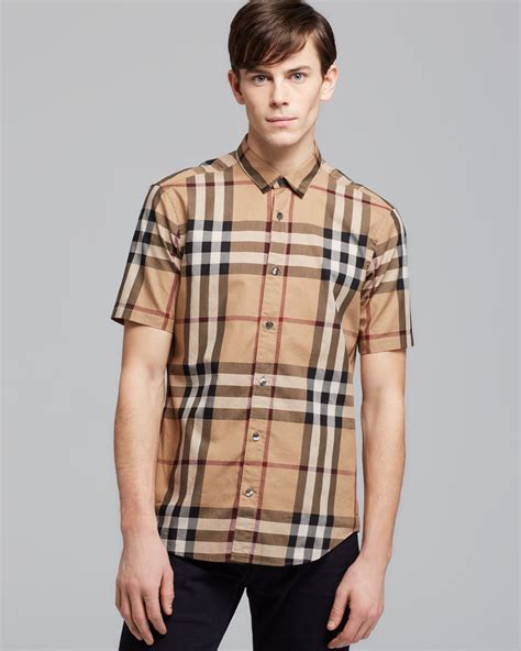 burberry brit white mens shirt|burberry plaid shirt men's.